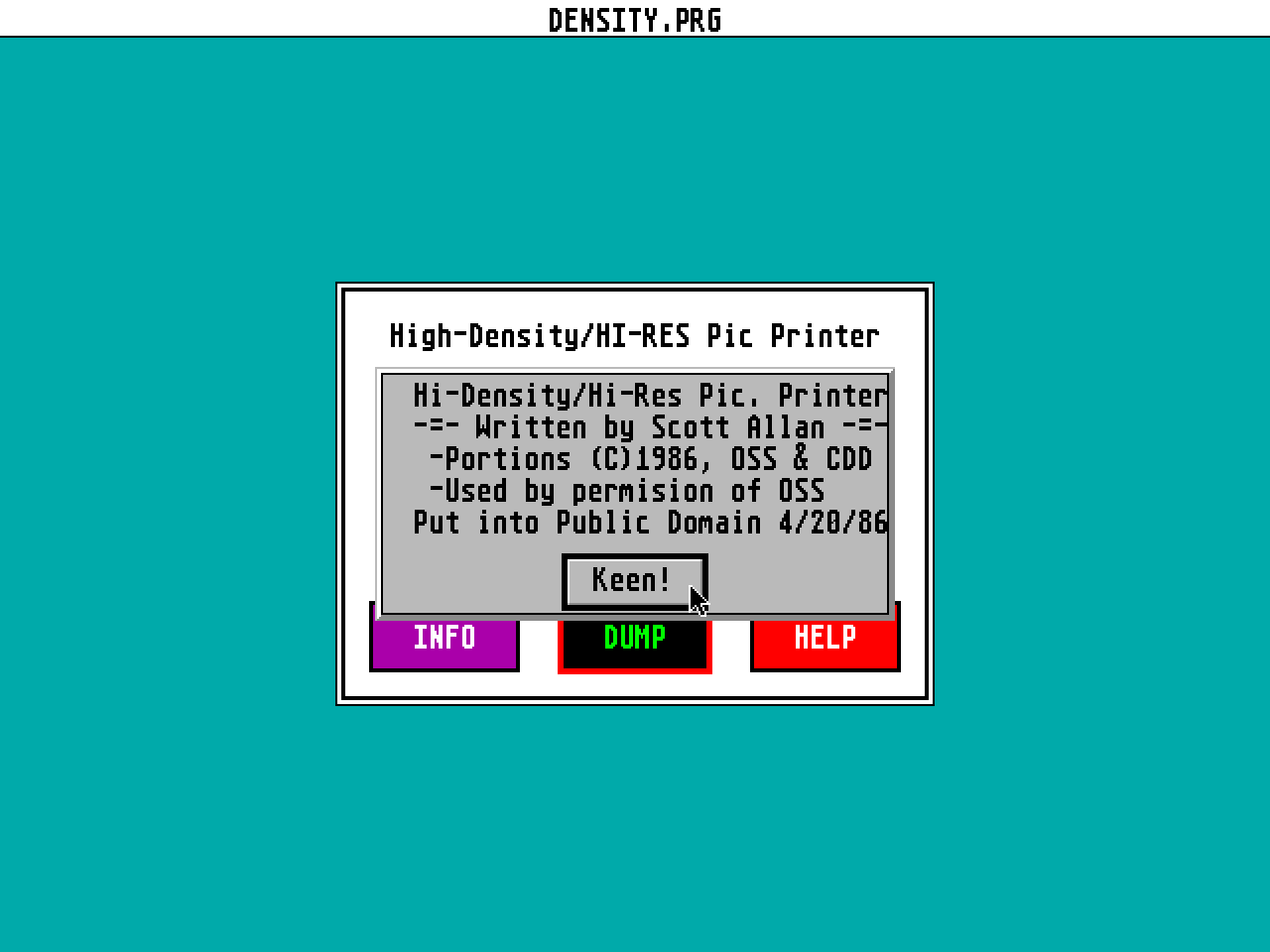 Hi-Density / Hi-Res Pic Printer — screenshot 1